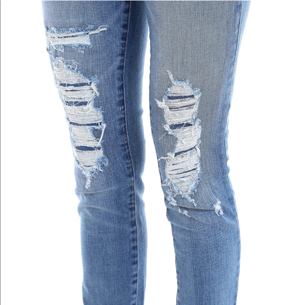 J Brand Maria High Waisted Diversion Destruct Distressed Raw Hem Skinny Jeans - Picture 4 of 16
